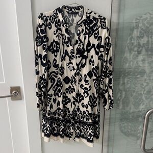 Zara Monochrome Abstract Dress